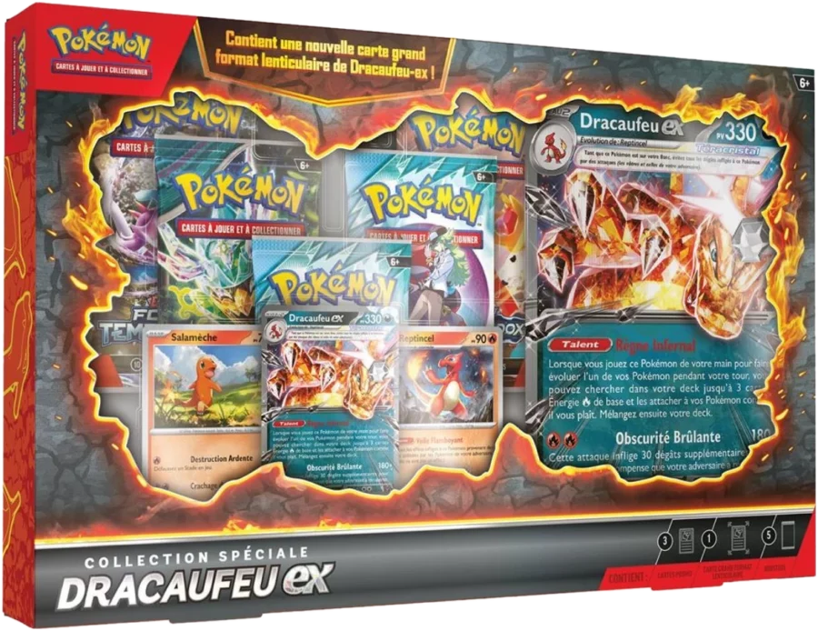 Coffret Dracaufeu-ex – Puissance Obscure et Collection Pokémon